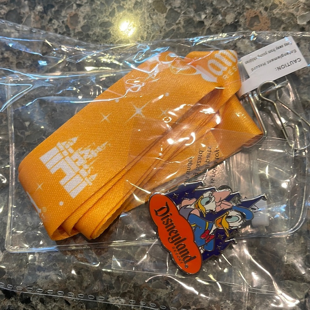 New limited edition Disneyland lanyard and pin. Never opened. Christmas 2022.
